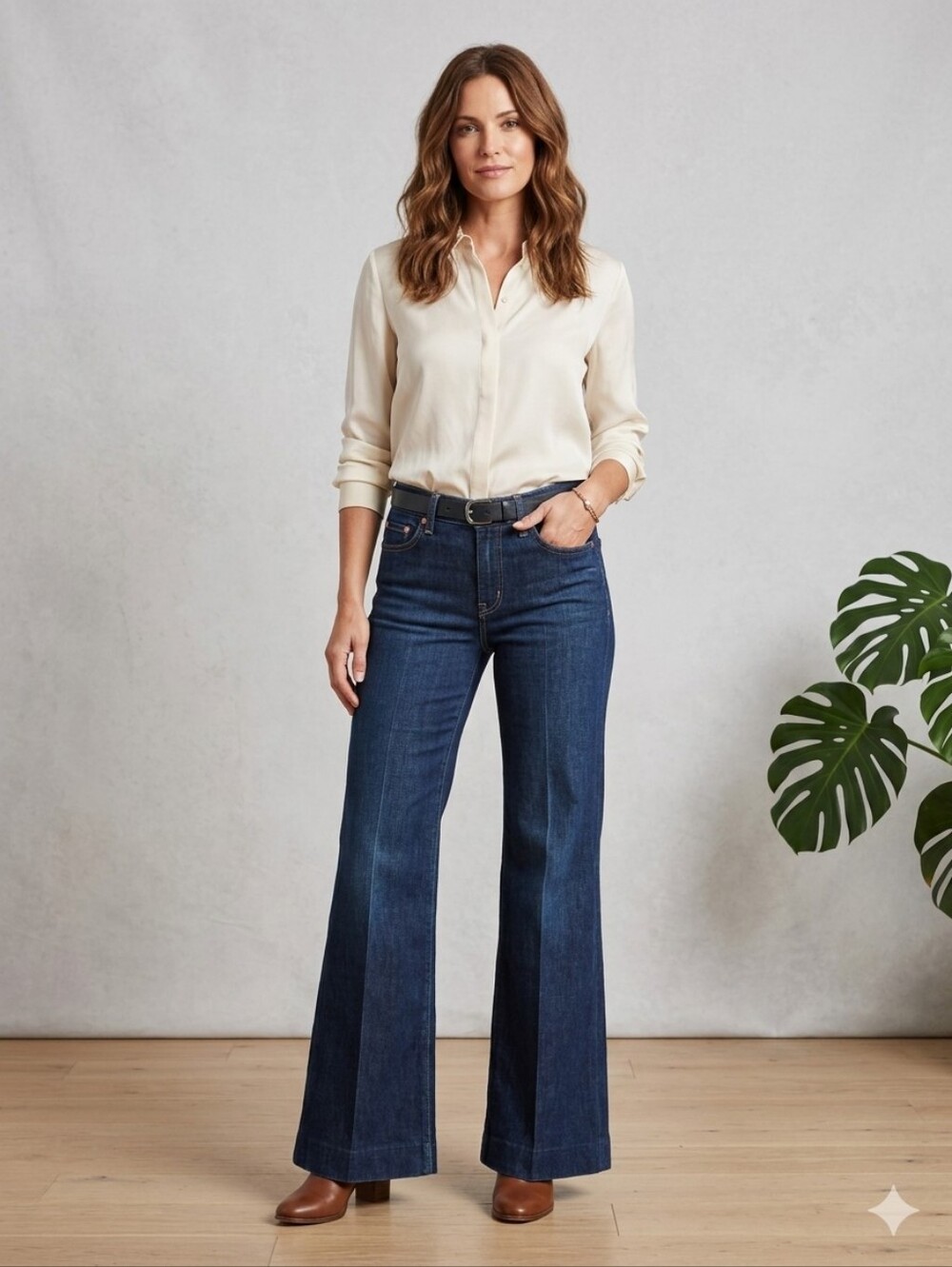 7 For All Mankind Women's Dark Blue Dojo Flare Jeans Size 29